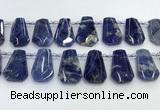 CTD2270 Top drilled 16*28mm - 20*30mm faceted freeform sodalite beads