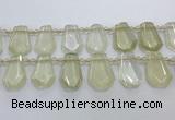 CTD2272 Top drilled 16*28mm - 20*30mm faceted freeform lemon quartz beads