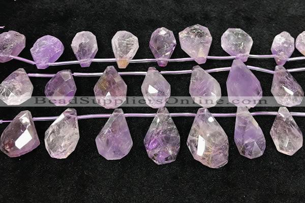 CTD2302 Top drilled 16*22mm - 25*35mm faceted nuggets amethyst beads