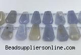 CTD2330 Top drilled 16*18mm - 20*30mm freeform blue chalcedony beads