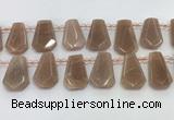 CTD2333 Top drilled 16*18mm - 20*30mm faceted freeform moonstone beads