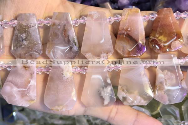 CTD2344 Top drilled 16*18mm - 20*30mm freeform sakura agate beads