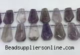 CTD2356 Top drilled 16*18mm - 20*30mm faceted freeform amethyst beads