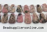 CTD2360 Top drilled 16*18mm - 20*30mm faceted freeform rhodonite beads