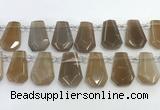 CTD2363 Top drilled 16*18mm - 20*30mm faceted freeform moonstone beads