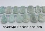 CTD2366 Top drilled 16*18mm - 20*30mm faceted freeform amazonite beads