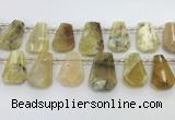 CTD2368 Top drilled 16*18mm - 20*30mm freeform yellow opal beads