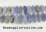 CTD2390 Top drilled 13*30mm - 14*42mm sticks blue chalcedony beads