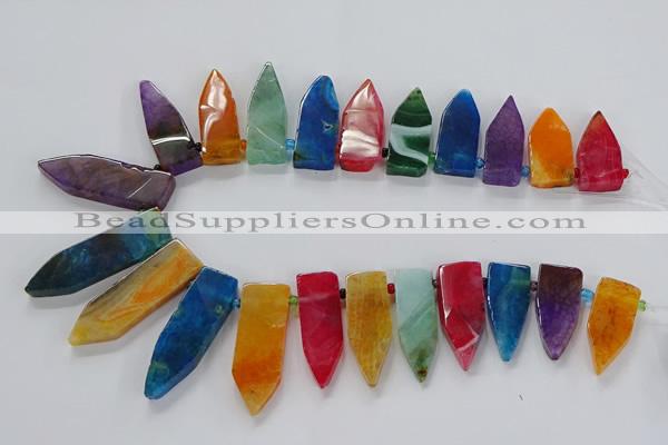 CTD2515 Top drilled 15*25mm - 16*50mm sticks agate gemstone beads