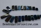 CTD2545 Top drilled 12*20mm - 15*40mm rectangle agate gemstone beads