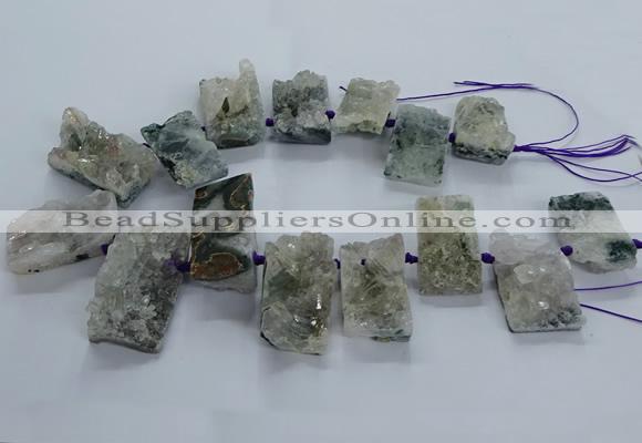 CTD2574 Top drilled 15*22mm - 25*45mm freeform druzy amethyst beads