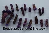 CTD2579 Top drilled 10*30mm - 10*50mm sticks plated druzy agate beads