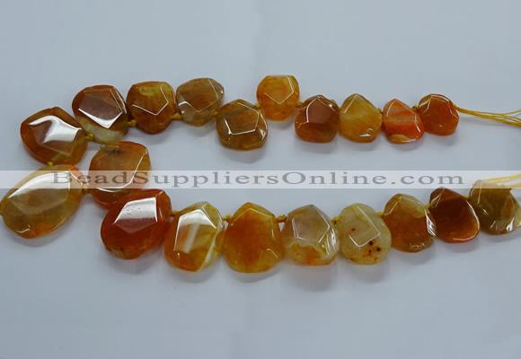 CTD2585 Top drilled 20*25mm - 30*40mm faceted freeform agate beads