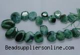 CTD2589 Top drilled 20*25mm - 30*40mm faceted freeform agate beads