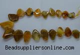 CTD2593 Top drilled 15*20mm - 25*35mm faceted freeform agate beads