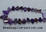 CTD2595 Top drilled 15*20mm - 25*35mm faceted freeform agate beads