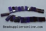 CTD2609 Top drilled 14*27mm - 16*42mm rectangle agate beads