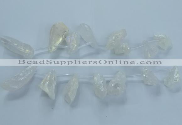 CTD2620 Top drilled 10*25mm - 20*45mm nuggets plated druzy quartz beads