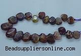 CTD2642 Top drilled 20*25mm - 30*40mm faceted freeform agate beads