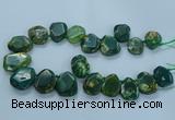 CTD2644 Top drilled 20*25mm - 30*40mm faceted freeform agate beads