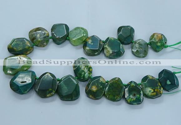 CTD2644 Top drilled 20*25mm - 30*40mm faceted freeform agate beads