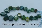 CTD2645 Top drilled 20*25mm - 30*40mm faceted freeform agate beads