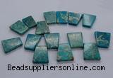 CTD2654 Top drilled 25*35mm - 30*40mm trapezoid sea sediment jasper beads