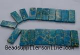 CTD2661 Top drilled 18*45mm - 20*48mm rectangle sea sediment jasper beads