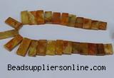 CTD2665 Top drilled 14*27mm - 16*42mm rectangle agate jasper beads