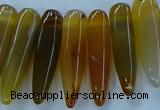 CTD2683 Top drilled 8*25mm - 10*50mm bullet agate gemstone beads