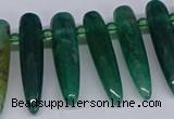 CTD2728 Top drilled 8*35mm bullet agate gemstone beads wholesale