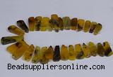 CTD2740 Top drilled 15*35mm - 18*40mm freeform agate beads