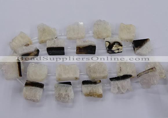 CTD2762 Top drilled 22*25mm - 25*35mm freeform druzy agate beads