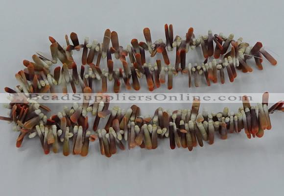 CTD2767 Top drilled 4*20mm - 6*22mm sticks sea urchin shell beads