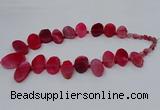 CTD2783 Top drilled 15*25mm - 25*40mm oval agate gemstone beads