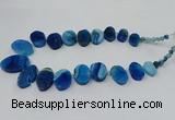 CTD2784 Top drilled 15*25mm - 25*40mm oval agate gemstone beads