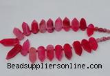 CTD2813 Top drilled 15*30mm - 15*45mm sticks agate gemstone beads