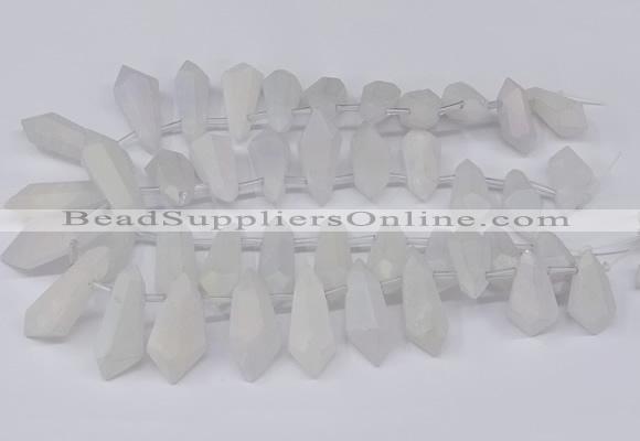 CTD2860 Top drilled 15*20mm - 22*50mm sticks plated quartz beads