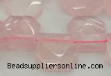 CTD314 Top drilled 15*18mm - 18*20mm faceted freeform rose quartz beads