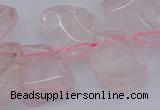 CTD320 Top drilled 15*20mm - 20*25mm freeform rose quartz beads