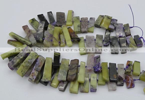 CTD330 Top drilled 10*25mm - 10*45mm sticks charoite beads