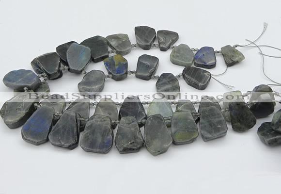 CTD334 Top drilled 15*20mm - 25*30mm freeform labradorite beads