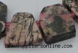 CTD3508 Top drilled 15*20mm - 25*30mm freeform rhodonite beads