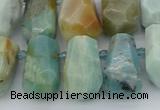 CTD3528 Top drilled 10*15mm - 15*25mm faceted nuggets amazonite beads