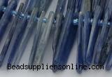 CTD3595 Top drilled 2*15mm - 5*40mm sticks blue kyanite beads