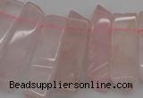 CTD361 Top drilled 10*28mm - 10*50mm wand rose quartz beads