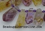 CTD3623 Top drilled 9*18mm - 16*30mm faceted nuggets ametrine beads