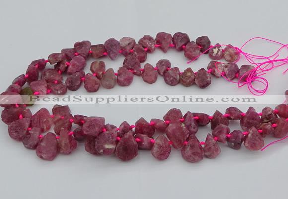 CTD3626 Top drilled 10*15mm - 15*20mm freeform pink tourmaline beads