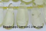 CTD3636 Top drilled 10*20mm - 15*45mm freeform lemon quartz beads