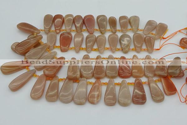 CTD3649 Top drilled 10*20mm - 15*45mm freeform moonstone beads